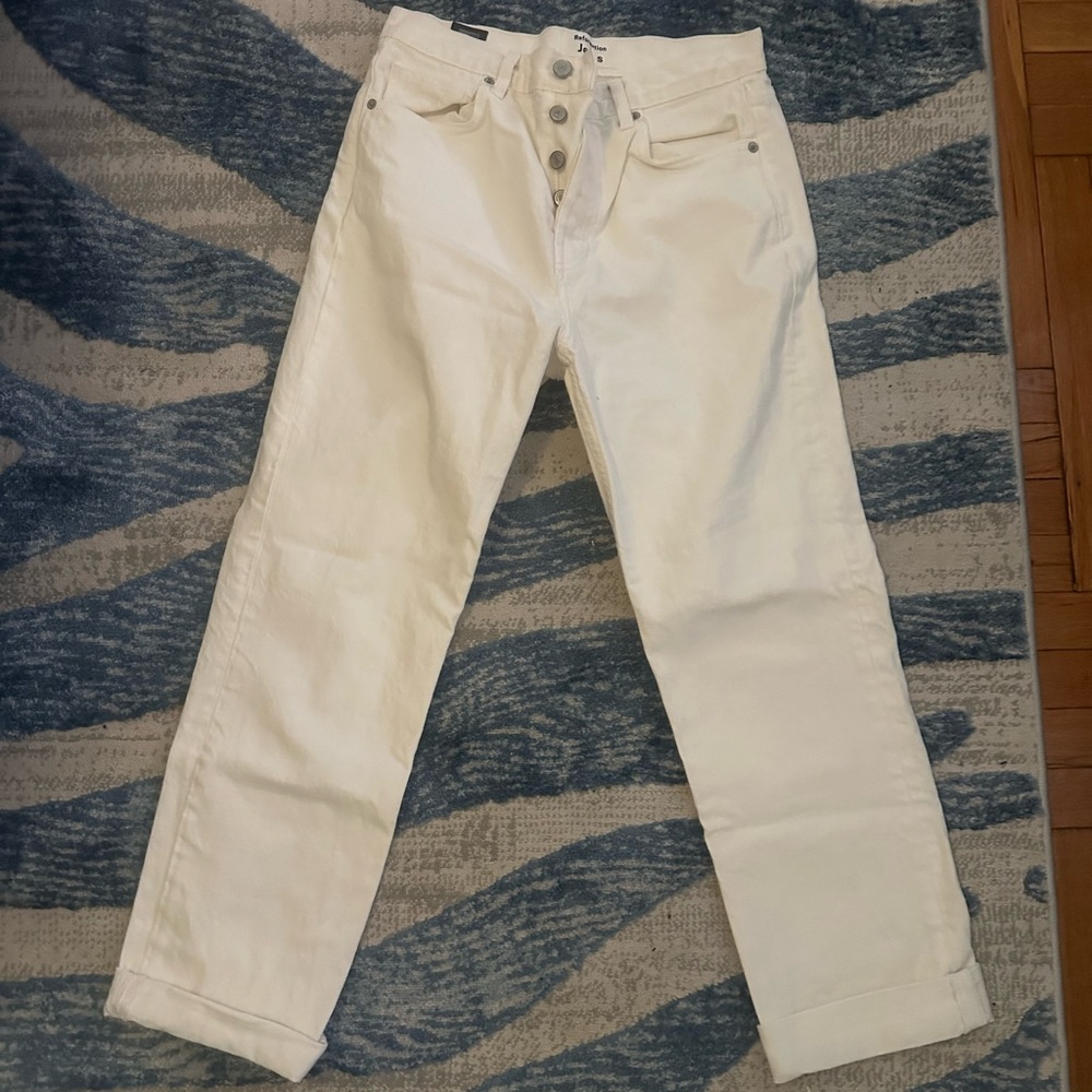 White reformation straight leg jeans